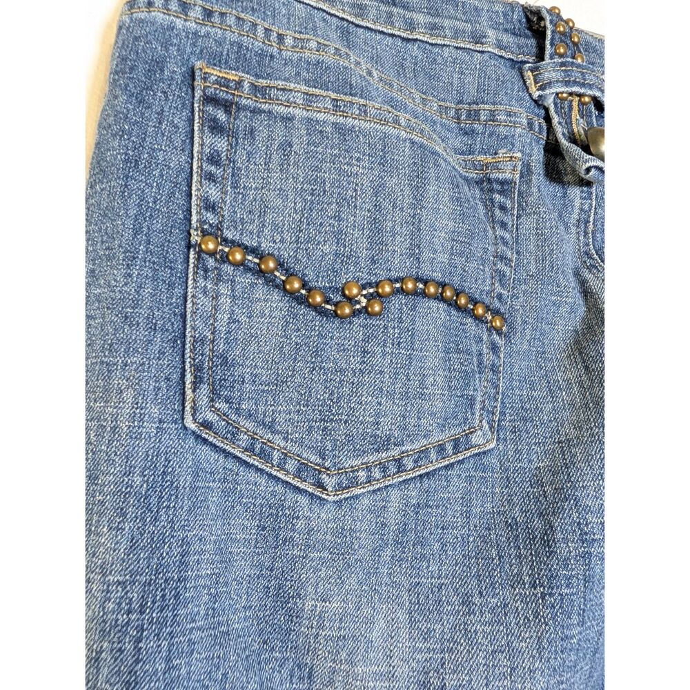 Beverly's Embellished Capri Jeans 10 Zebra Feather Fringe Studded Y2K Eclectic - Picture 14 of 16